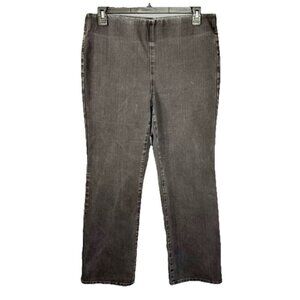 Soft Surroundings Ultimate Bootcut Jeans Womens Large Black Fade Pull On Pants